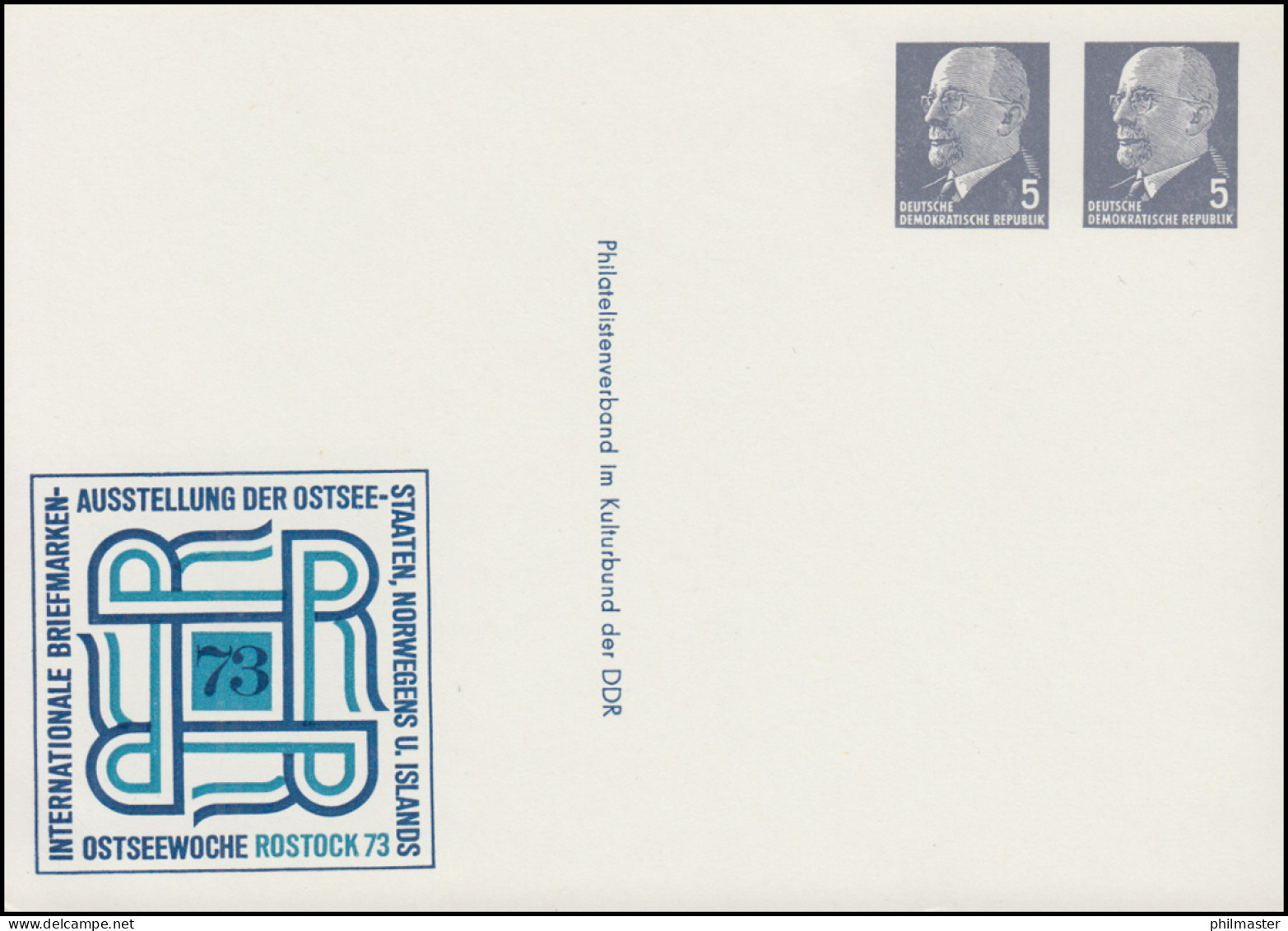 PP 11/41 Ulbricht 5+5 Pf Ostseewoche Rostock 1973, ** - Other & Unclassified