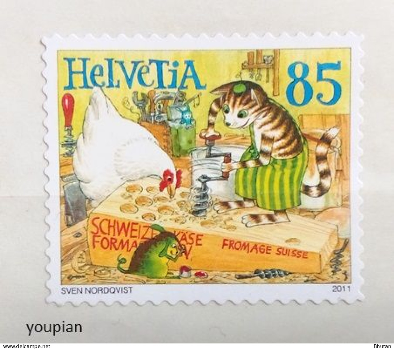 Switzerland 2011, Cartoon Pettersson And Findus, MNH Single Stamp - Unused Stamps