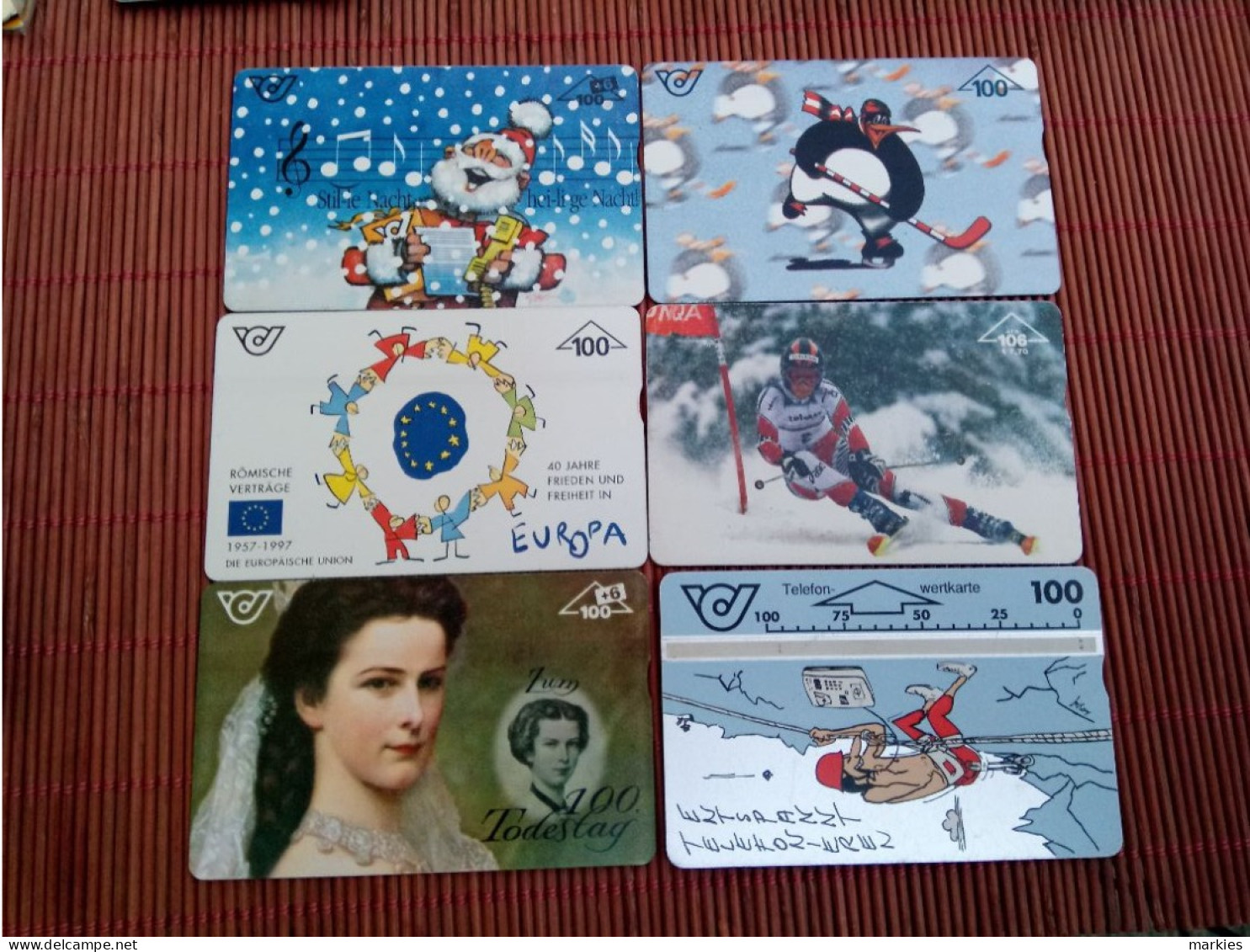 6 Phonecards Austria 100 Units Used Rare - Autriche