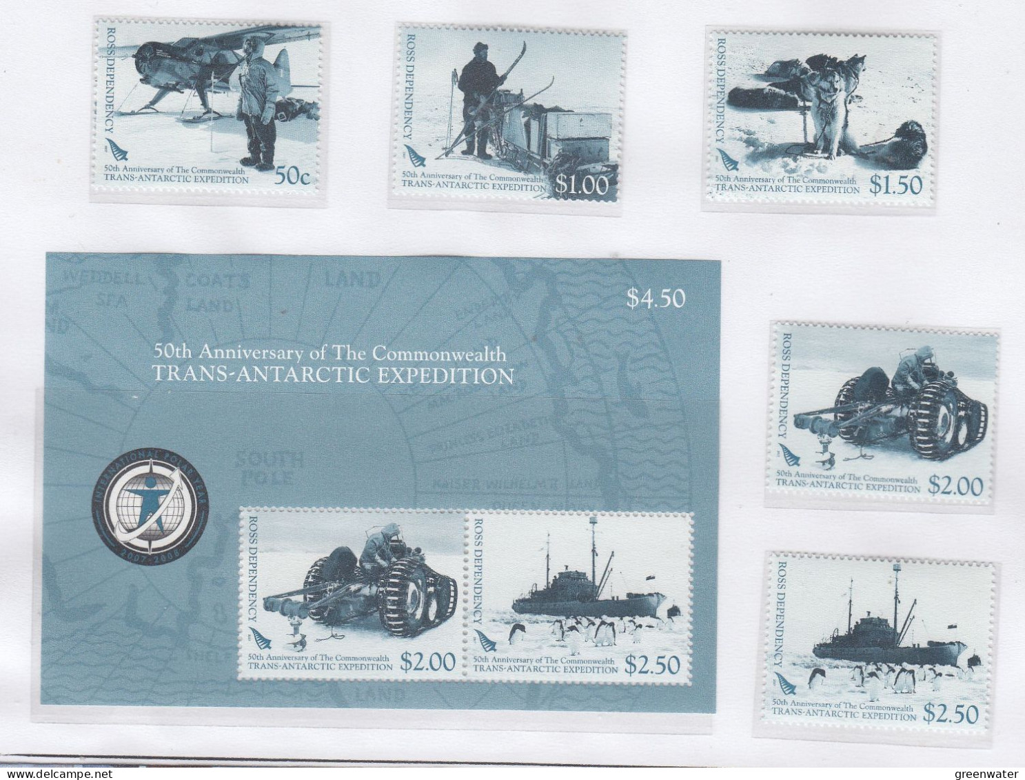 Ross Dependency 2007 Trans-Antarctic Expedition 5v + M/s ** Mnh (59610) - Unused Stamps