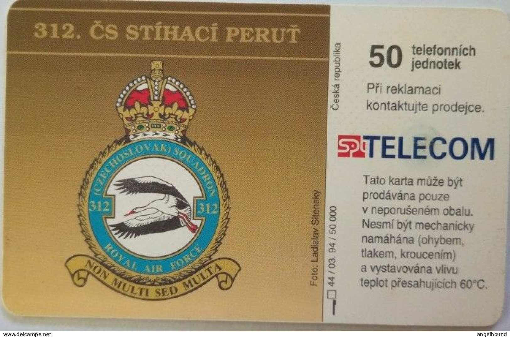 Czech Republic 100 Units Chip Card - WW II - 312. Wing - Czech Republic