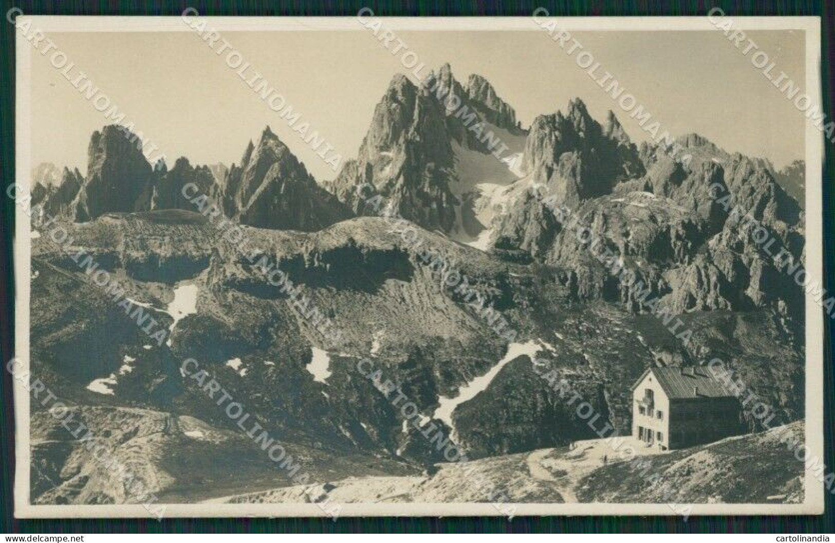 Belluno Auronzo Rifugio Principe Umberto PIEGA Foto Cartolina KV3039 - Belluno