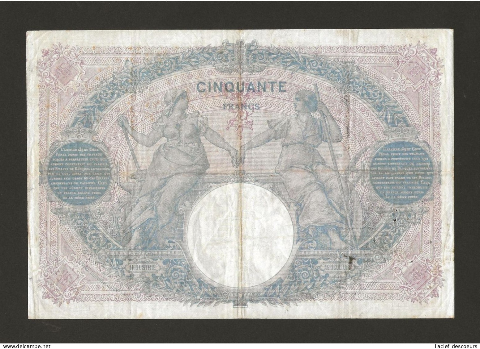 Billet De 50 Francs Bleu Et Rose. - ...-1889 Franchi Antichi Circolanti Durante Il XIX Sec.