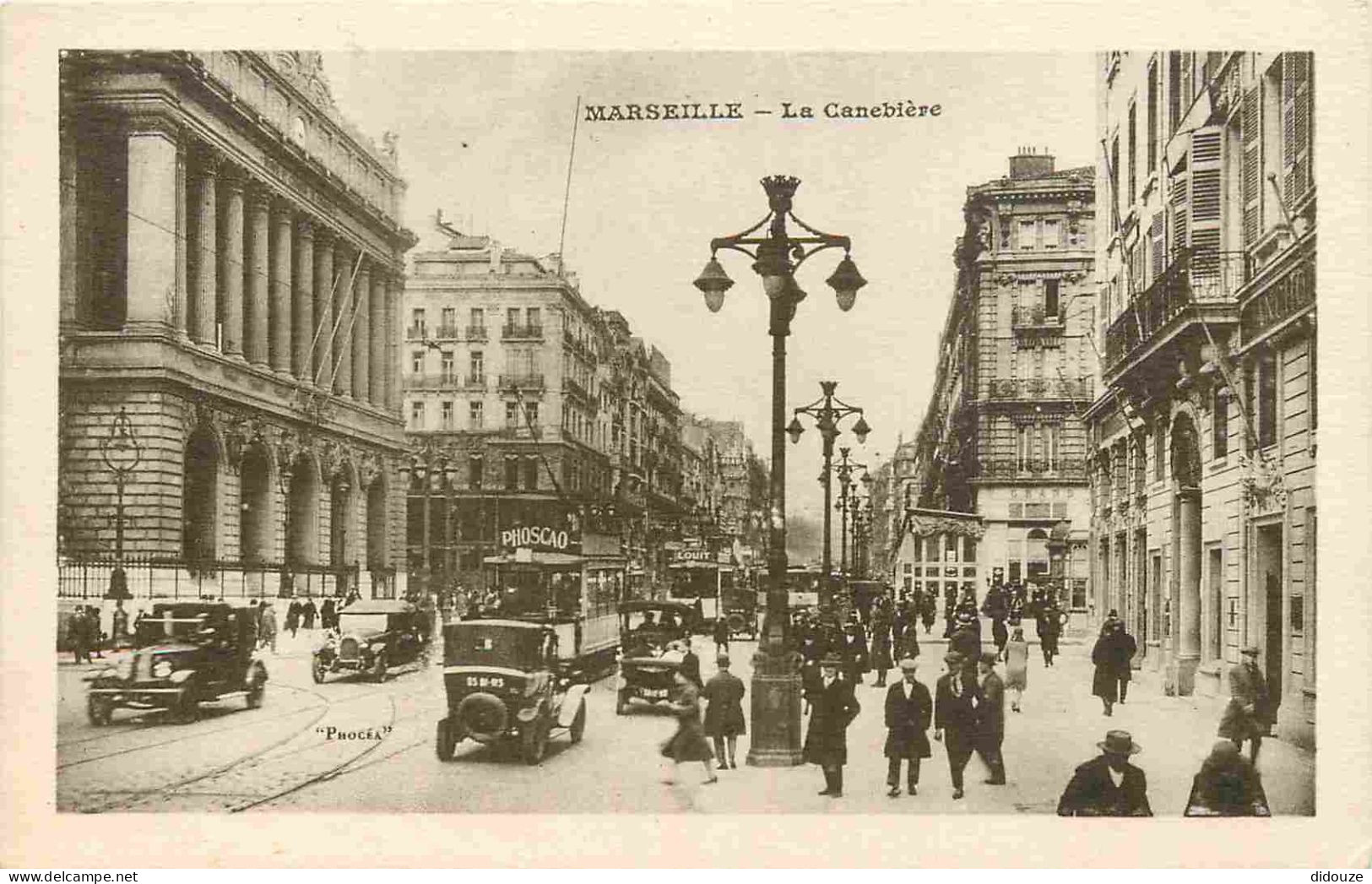 13 - Marseille - La Cannebière - Animée - Tramway - Automobiles - CPA - Voir Scans Recto-Verso - The Canebière, City Centre