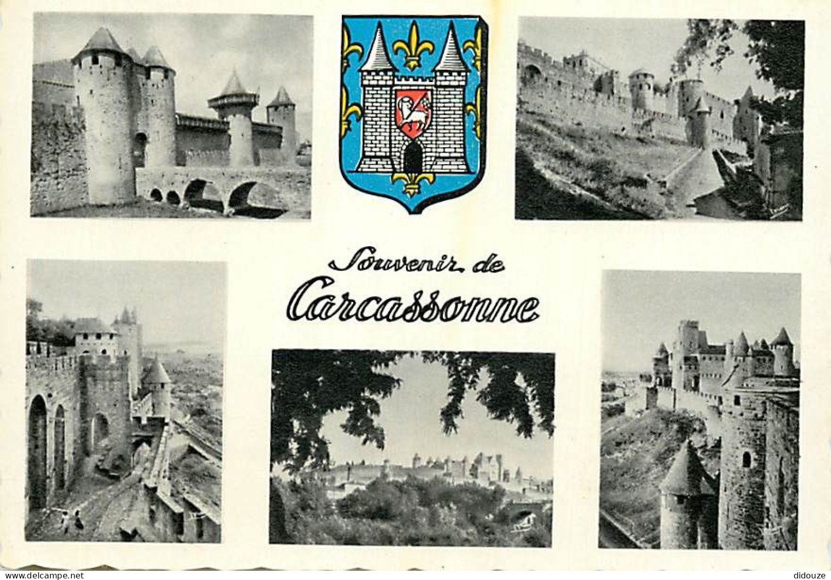 11 - Carcassonne - La Cité De Carcassonne - Multivues - Blasons - Carte Dentelée - CPSM Grand Format - Voir Scans Recto- - Carcassonne