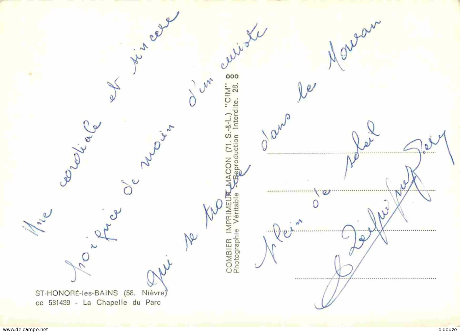 58 - Saint Honoré Les Bains - La Chapelle Du Parc - Mention Photographie Véritable - Carte Dentelée - CPSM Grand Format  - Saint-Honoré-les-Bains