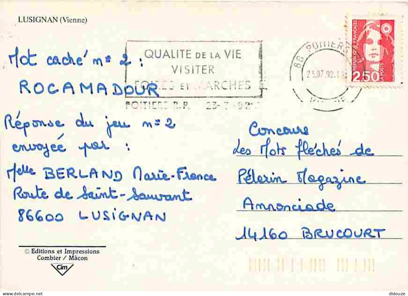 86 - Lusignan - Multivues - Flamme Postale De Poitiers - CPM - Voir Scans Recto-Verso - Lusignan
