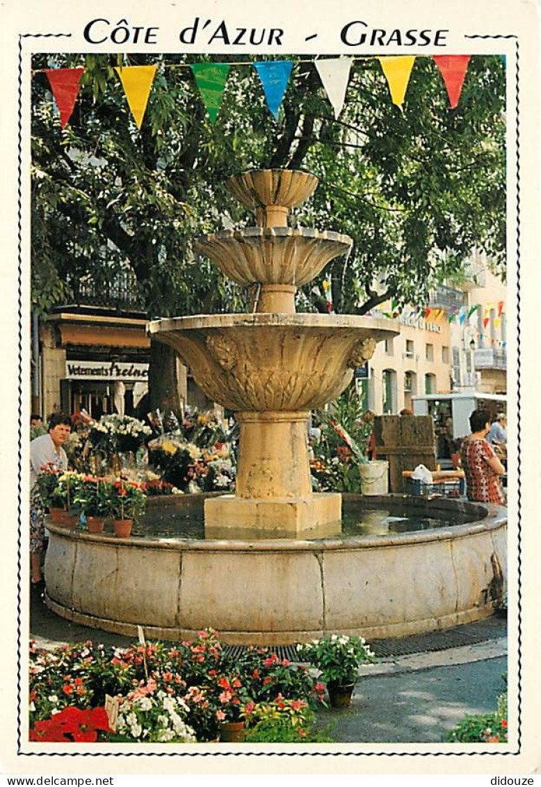 06 - Grasse - La Place Aux Aires, La Fontaine Et Le Marché Aux Fleurs - CPM - Carte Neuve - Voir Scans Recto-Verso - Grasse