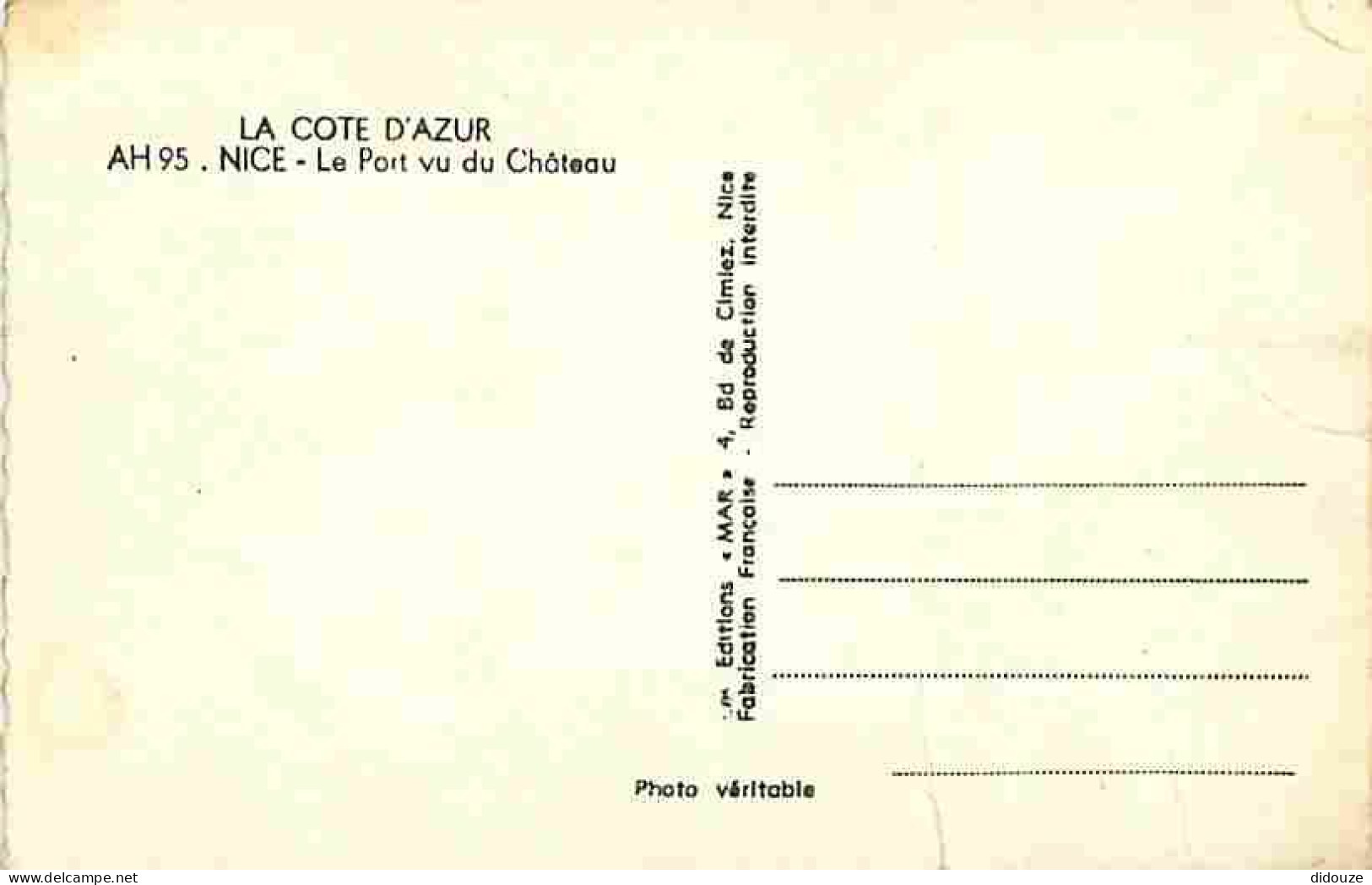 06 - Nice - Le Port Vu Du Château - Bateaux - CPM - Voir Scans Recto-Verso - Navegación - Puerto