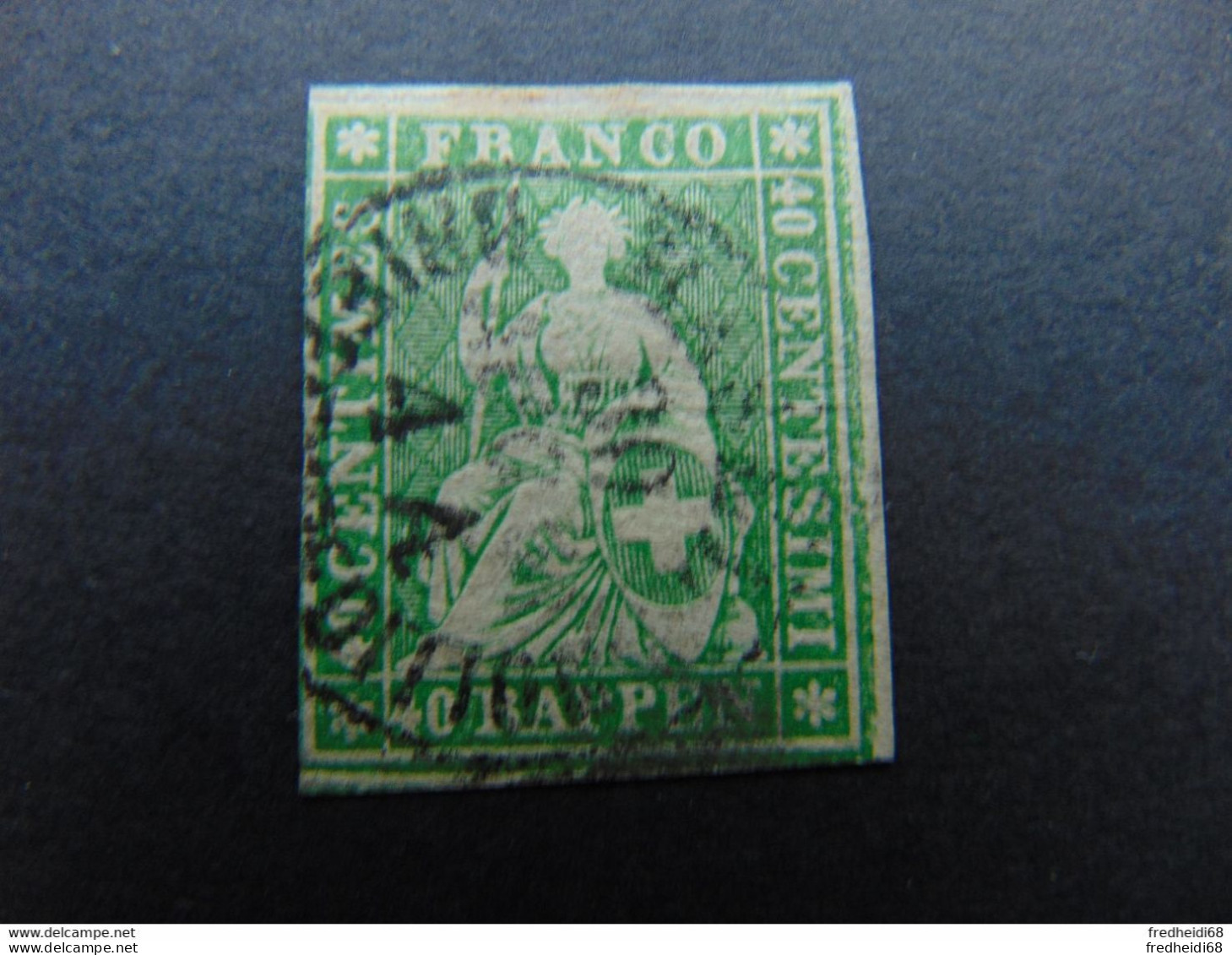 Très Beau N°. 17 Oblitéré (Philex) Helvetia Non Dentelé - Used Stamps