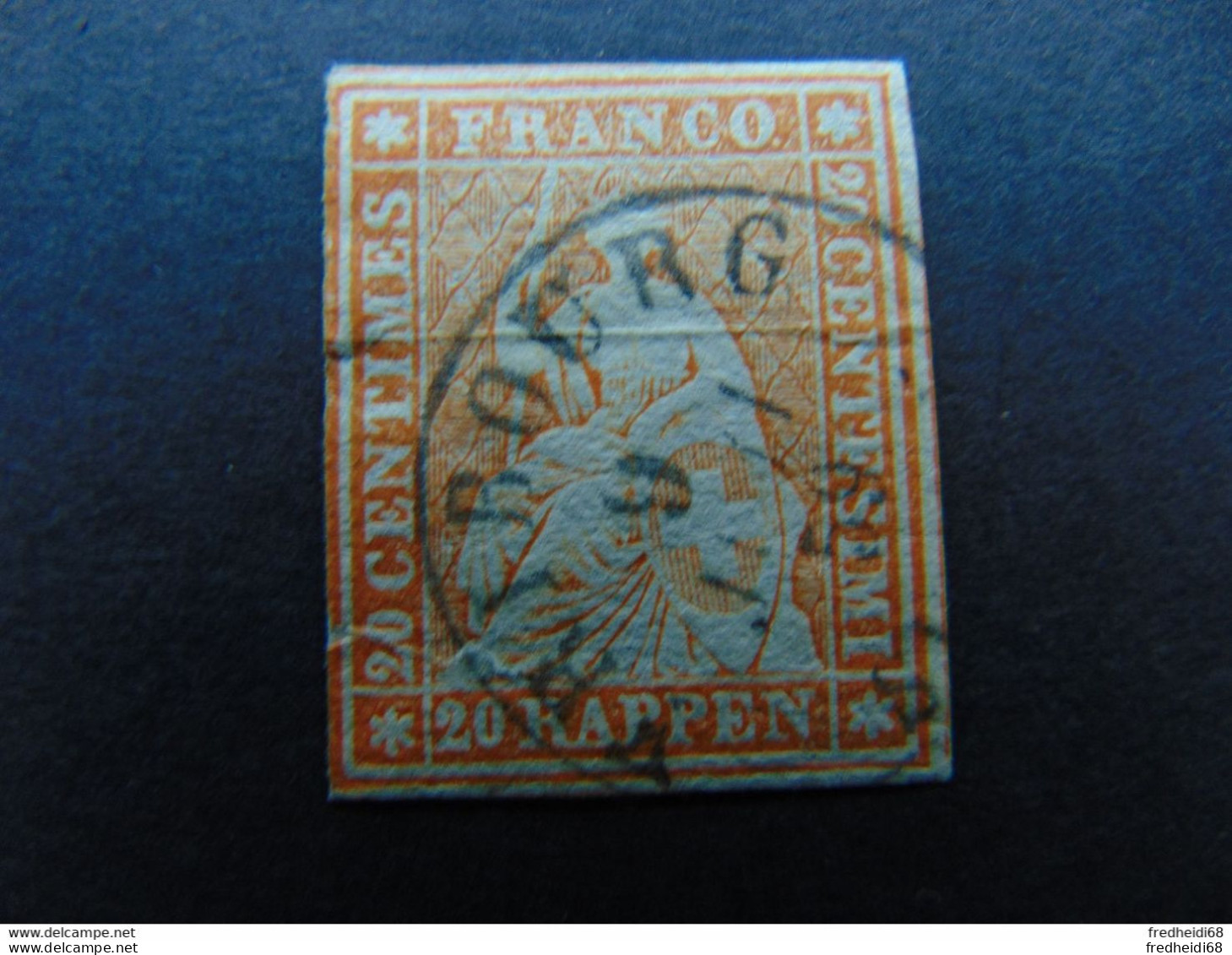 Très Beau N°. 16 Oblitéré (Philex) Helvetia Non Dentelé - Used Stamps