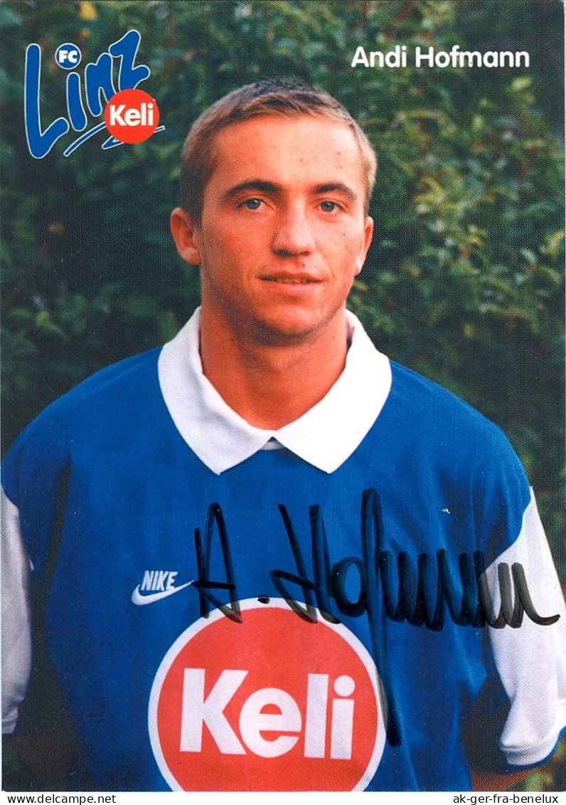 Autogrammkarte AK Andreas Andi Hofmann FC Keli Linz 95-96 Blau-Weiß BW SK VÖEST St. Florian SK St. Magdalena Fußball - Autografi