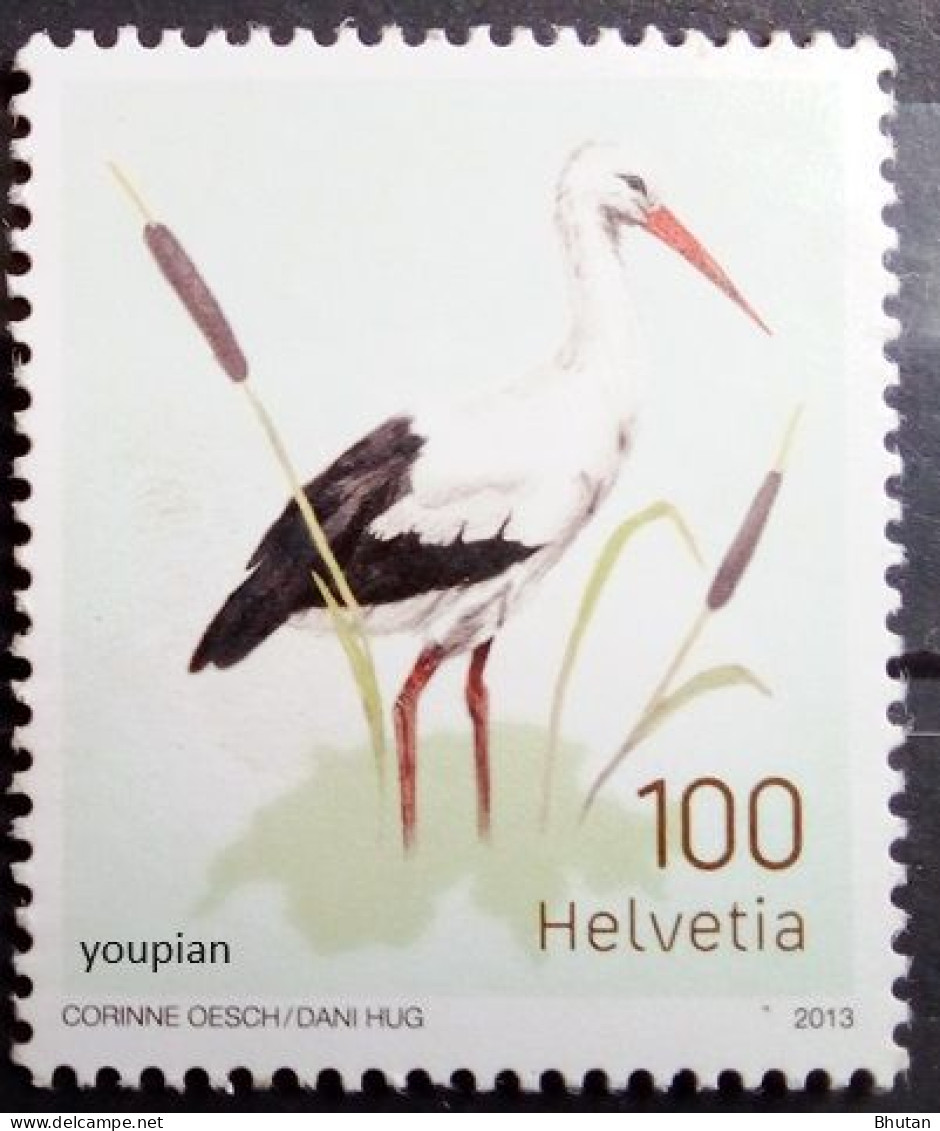 Switzerland 2013, Restoration Of The White Stork In Switzerland, MNH Single Stamp - Ongebruikt