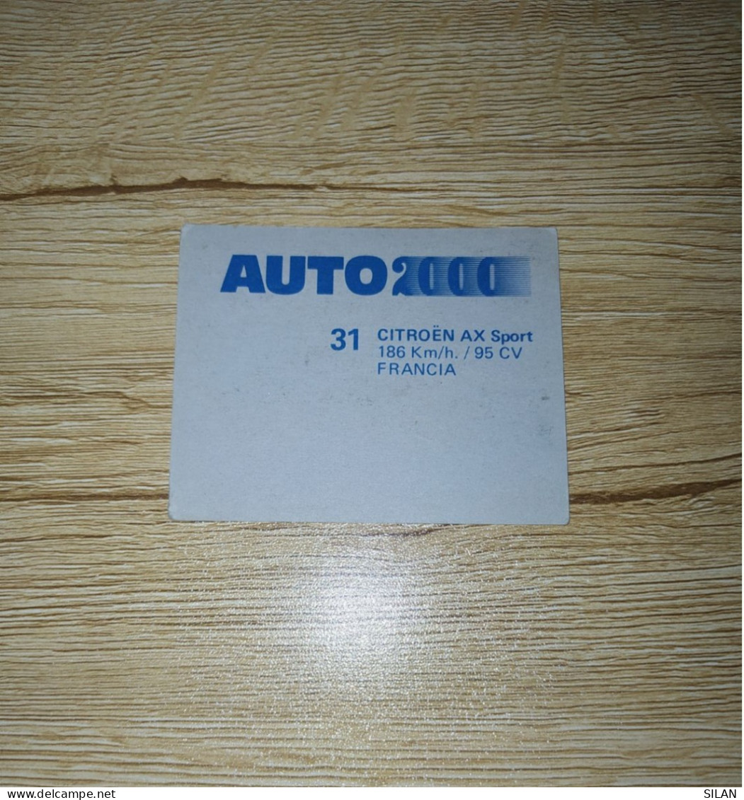 Cromo Año 1988 Auto 2000 CITROËN AX SPORT - Voitures