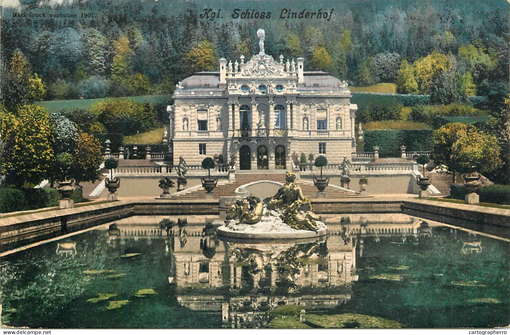 Germany Konigliche Schloss Linderhof Main Facade With Fountain - Otros & Sin Clasificación