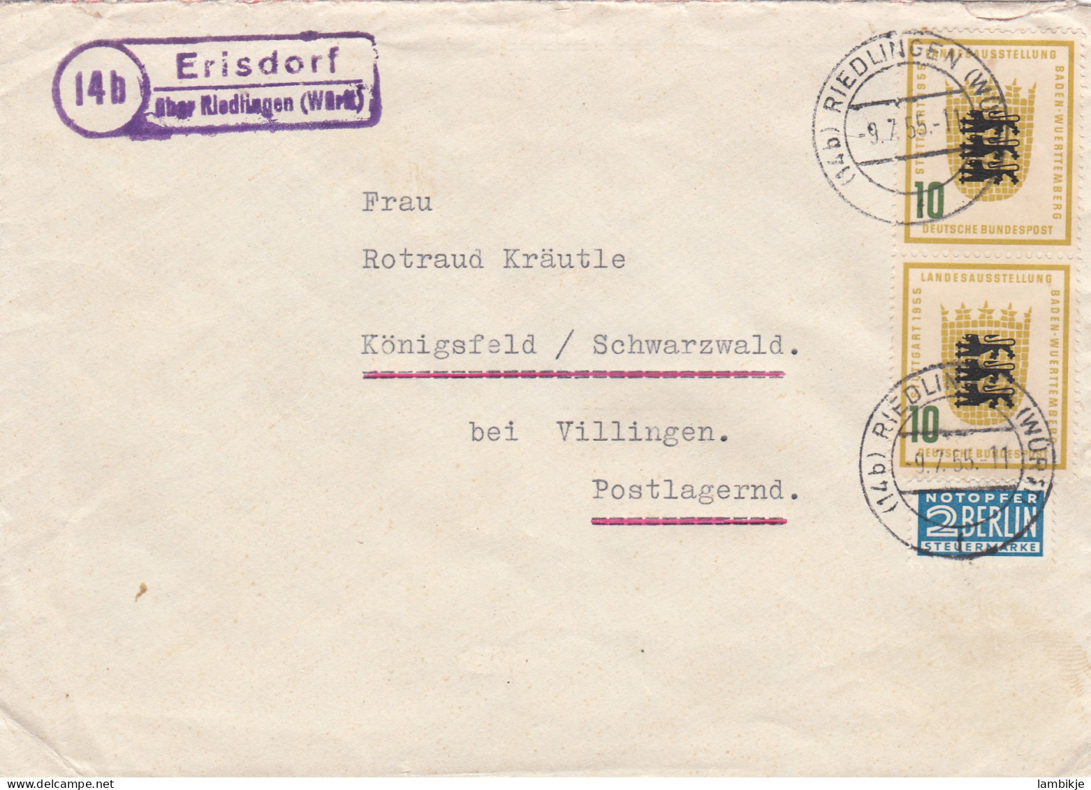 Bundespost Brief 1955 - Covers & Documents