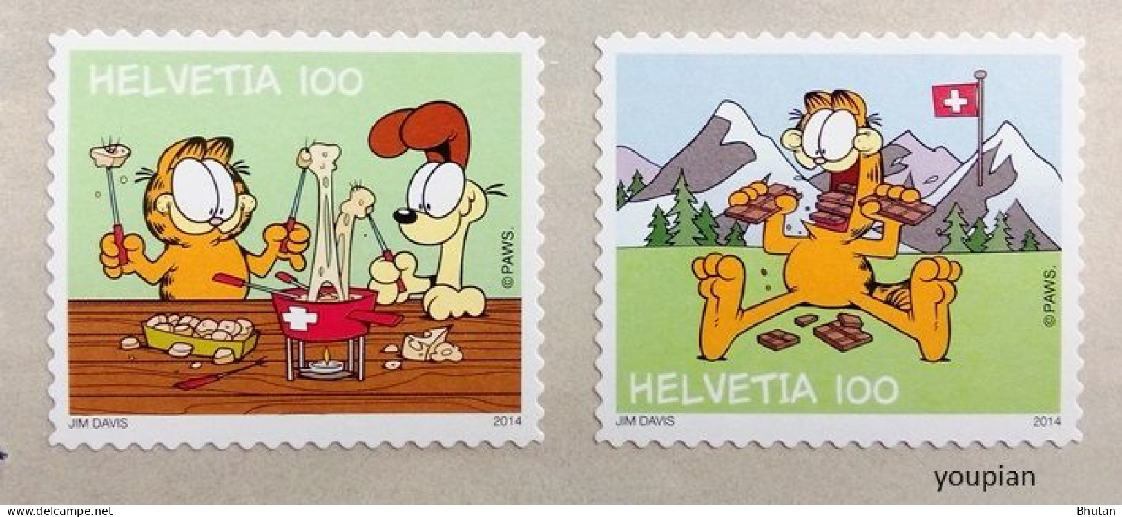 Switzerland 2014, Garfield, MNH Stamps Set - Nuovi