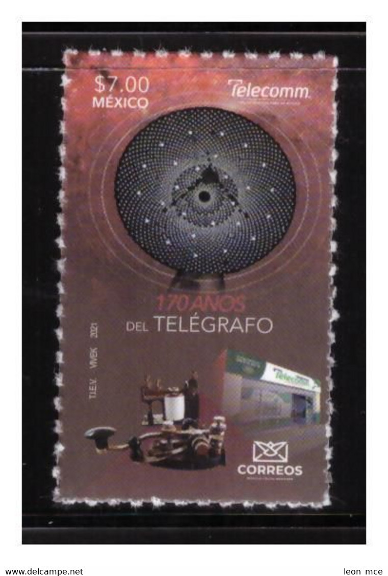 2021 MÉXICO 170 Años Del Telégrafo AUTOADHERIBLE MNH, 170 Years Of The Telegraph - Mexique