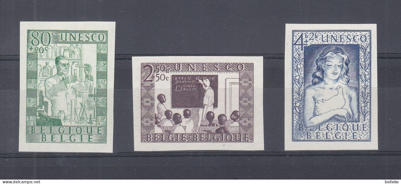 Belgique - COB 842 / 4 - NON Dentelés - Tirage 210 - UNESCO - - 1941-1960