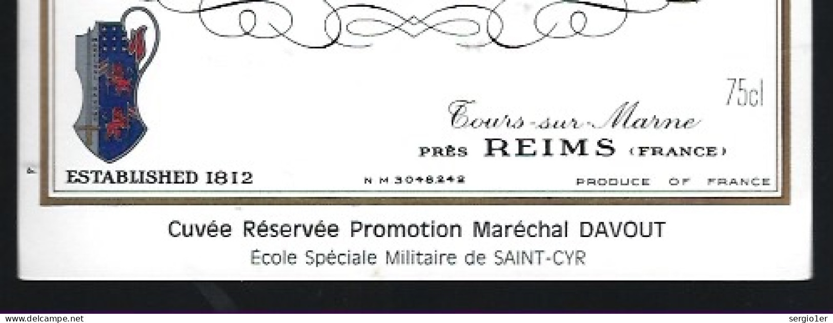 Rare Etiquette Champagne Laurent Perrier  Tours Sur Marne Marne 51 Cuvée Réservée école Spéciale Militaire De Saint -Cyr - Champan