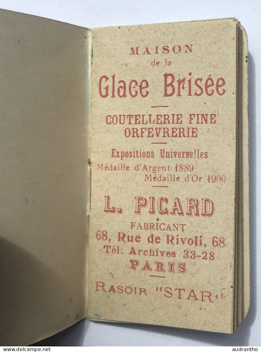 Calendrier 1919 Croix De Guerre Soldats Français Anglais Maison De La Glace Brisée Orfèvrerie Picard Paris Rue De Rivoli - 1914-18