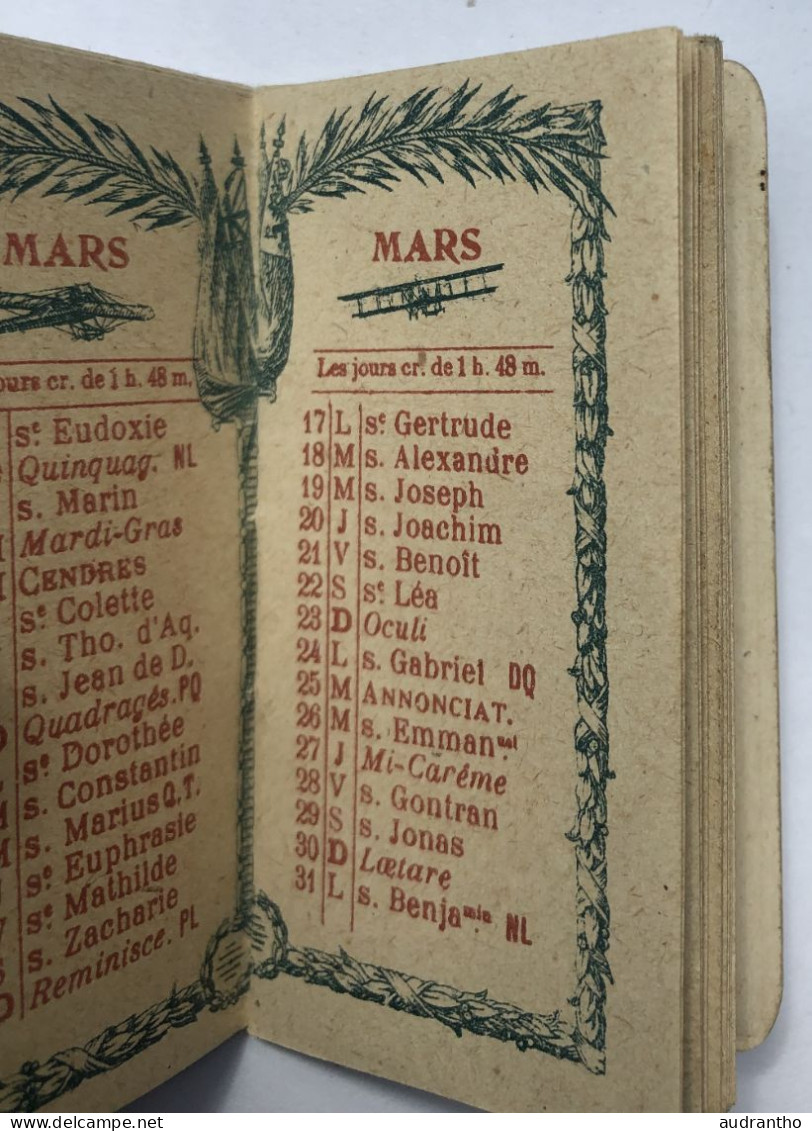 Calendrier 1919 Croix De Guerre Soldats Français Anglais Maison De La Glace Brisée Orfèvrerie Picard Paris Rue De Rivoli - 1914-18