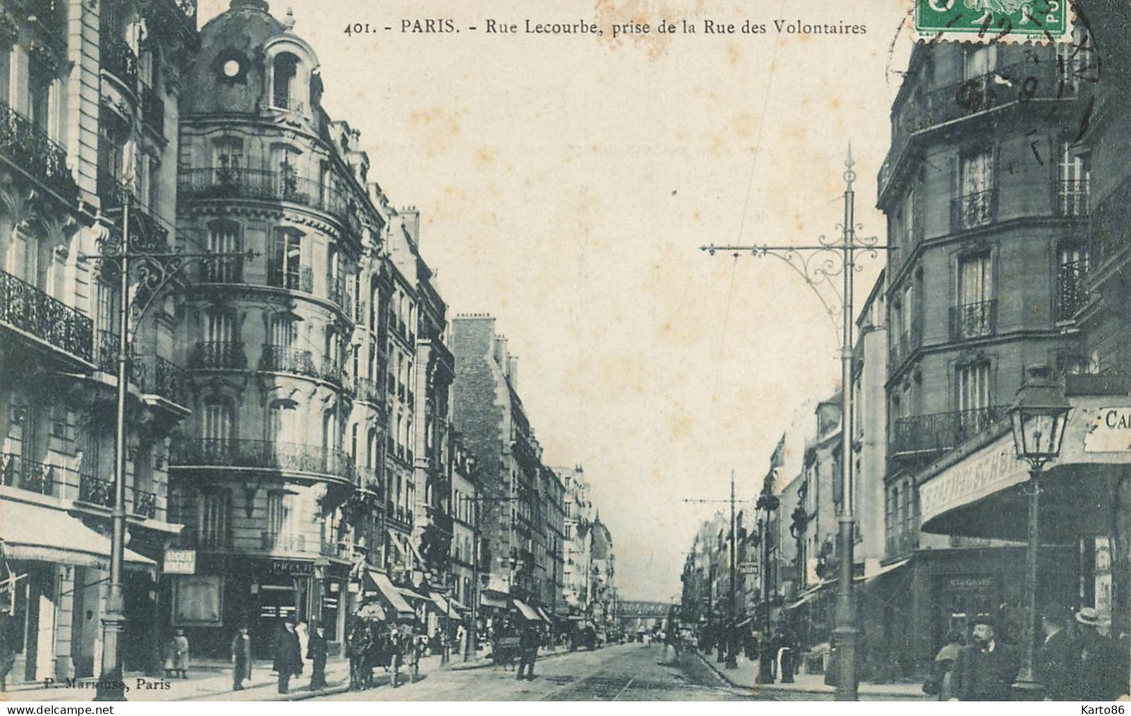 Paris 15ème * Rue Lecourbe , Prise De La Rue Des Volontaires * 1908 - Paris (15)