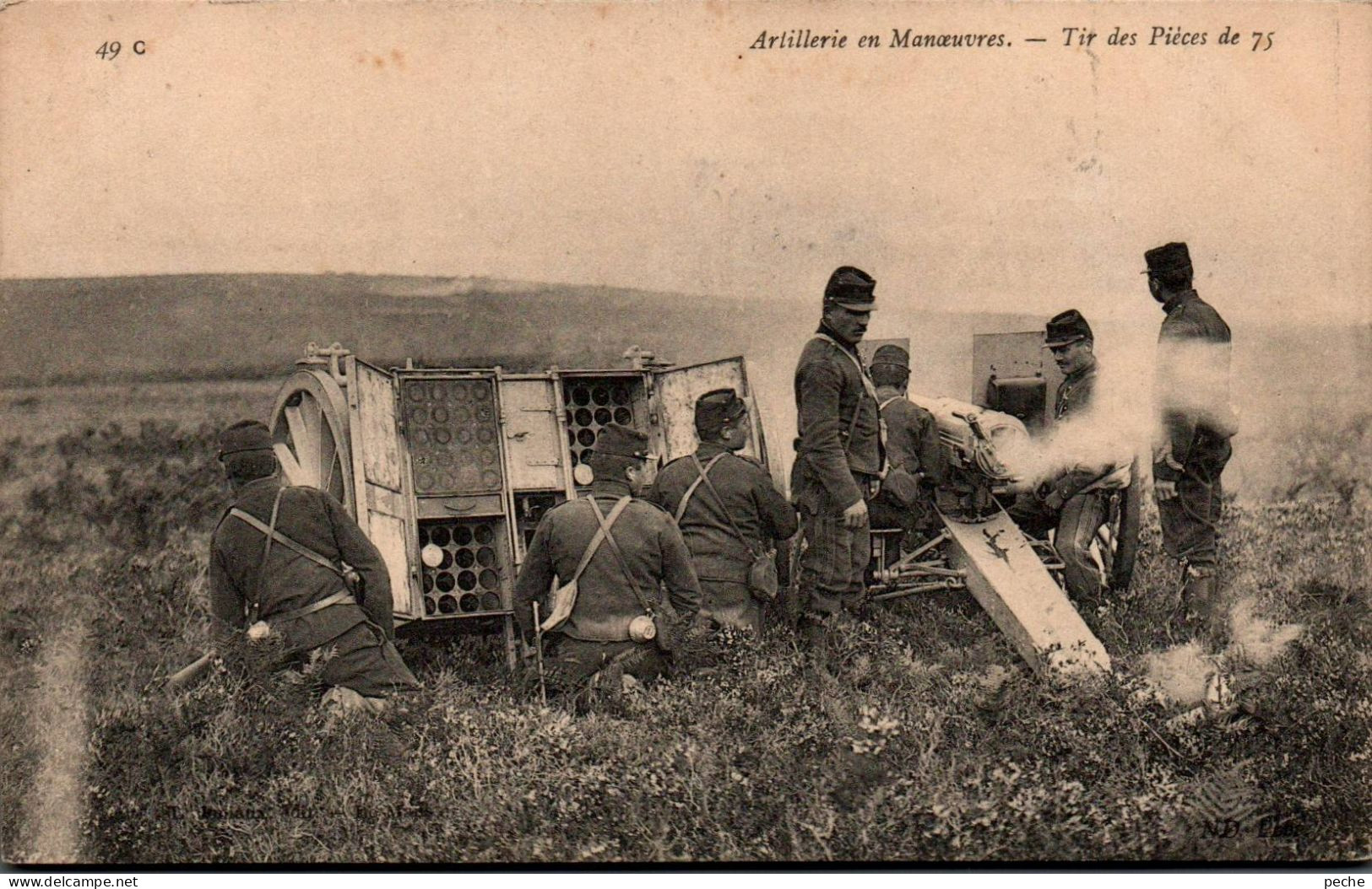 N°606 W -cpa Artillerie En Manoeuvre -tir Des Pièces De 75- - Manovre