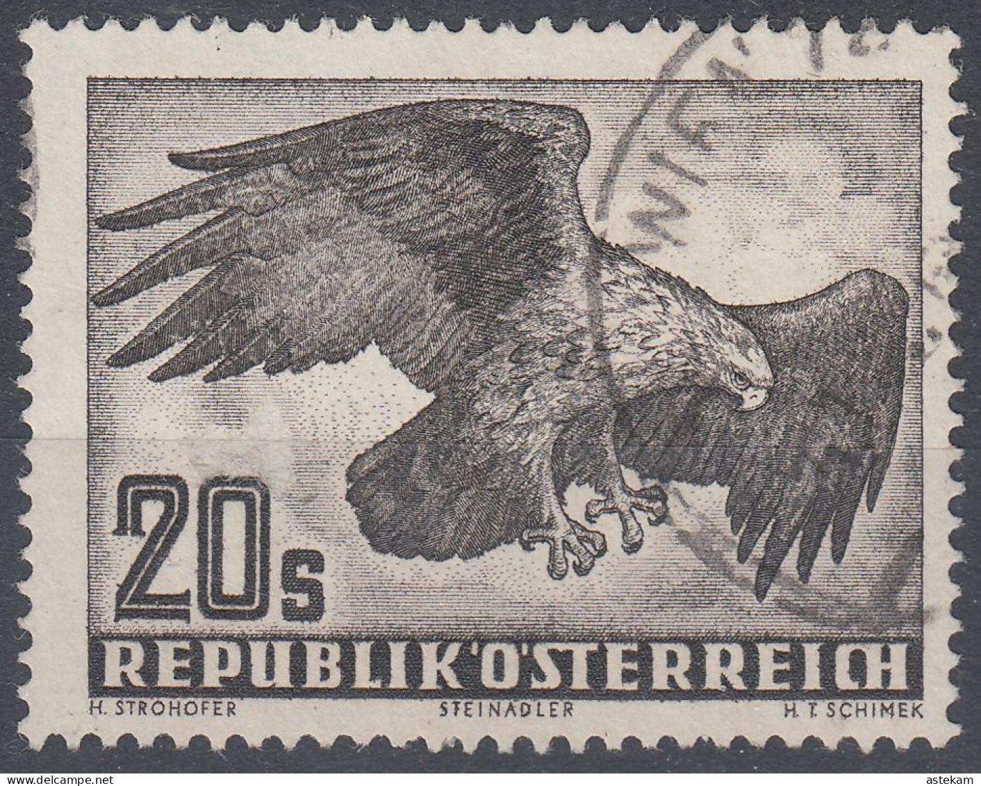 AUSTRIA 1952, BIRD-EAGLE, COMPLETE USED STAMP With GOOD QUALITY - Oblitérés