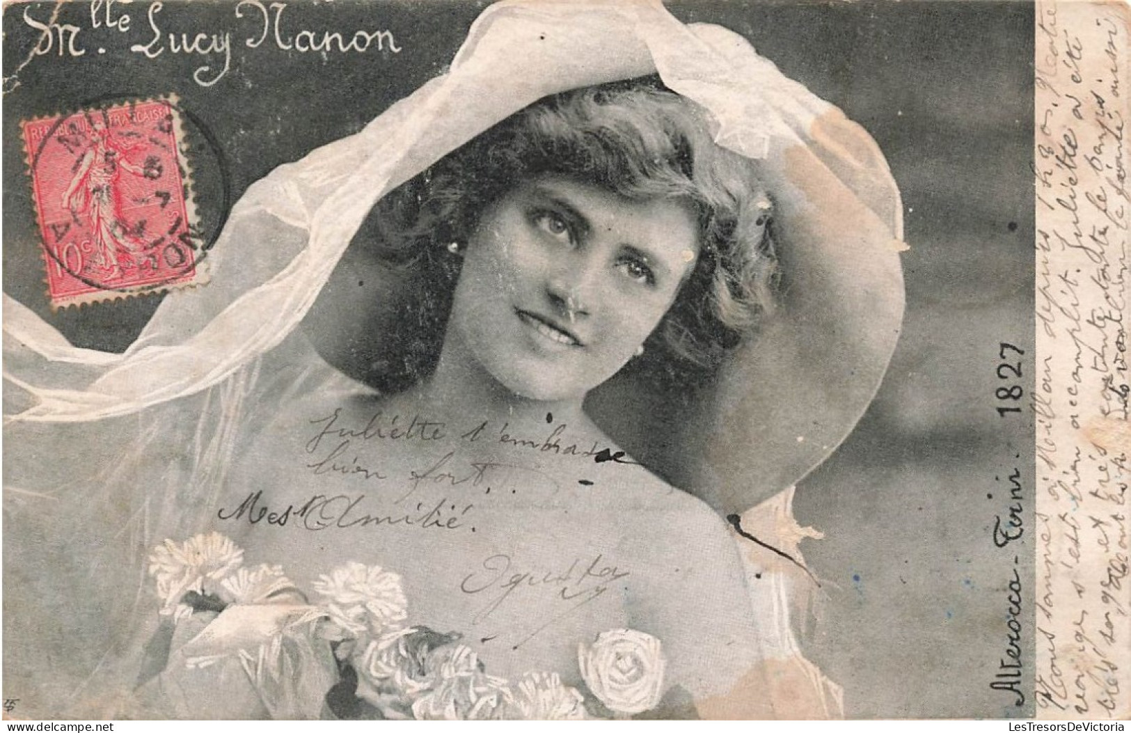 CELEBRITES - Femmes Célèbres - Portrait De Lucy Nanon, Actrice De Cinéma Im Brautkleid - Carte Postale Ancienne - Beroemde Vrouwen