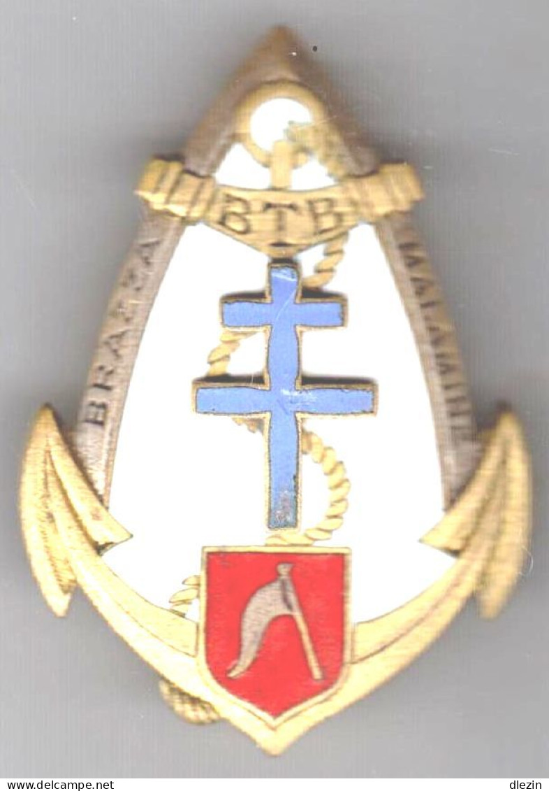 BTB. Bataillon De Tirailleurs De Brazaville. émail Grand Feu, Drago.1196. - Armée De Terre
