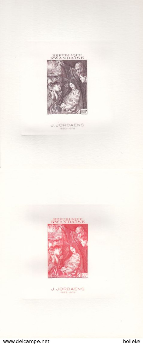 Noël 1972 - Rwanda - COB BF 26 - 5 Essais De Couleurs - Papier Carton - Peintre Jordaens - - Ongebruikt