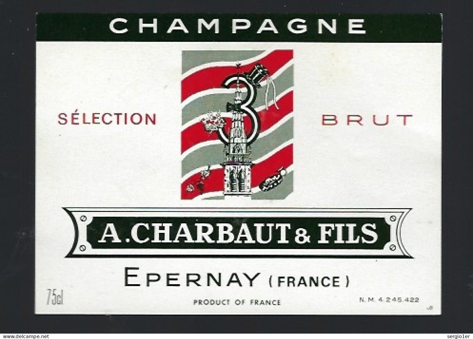 Etiquette Champagne Sélection Brut 3 A Charbaut & Fils Epernay Marne 51 " Fête Des Conscrits" - Champagner