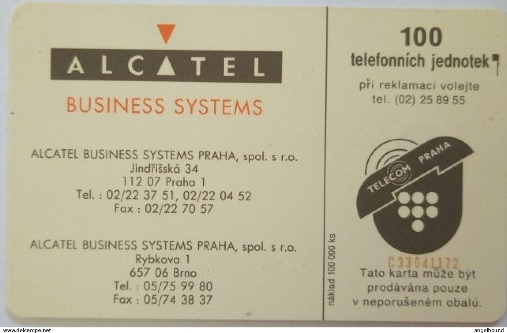 Czech Republic 100 Units Chip Card - Promotion - Alcatel - Tschechische Rep.