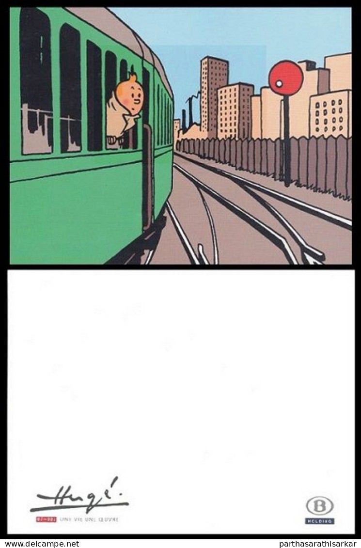 BELGIUM 2007 ADVENTURES OF TINTIN RAILWAYS VERY LIMITED KNOWN POSTCARD MINT MNH - Comics
