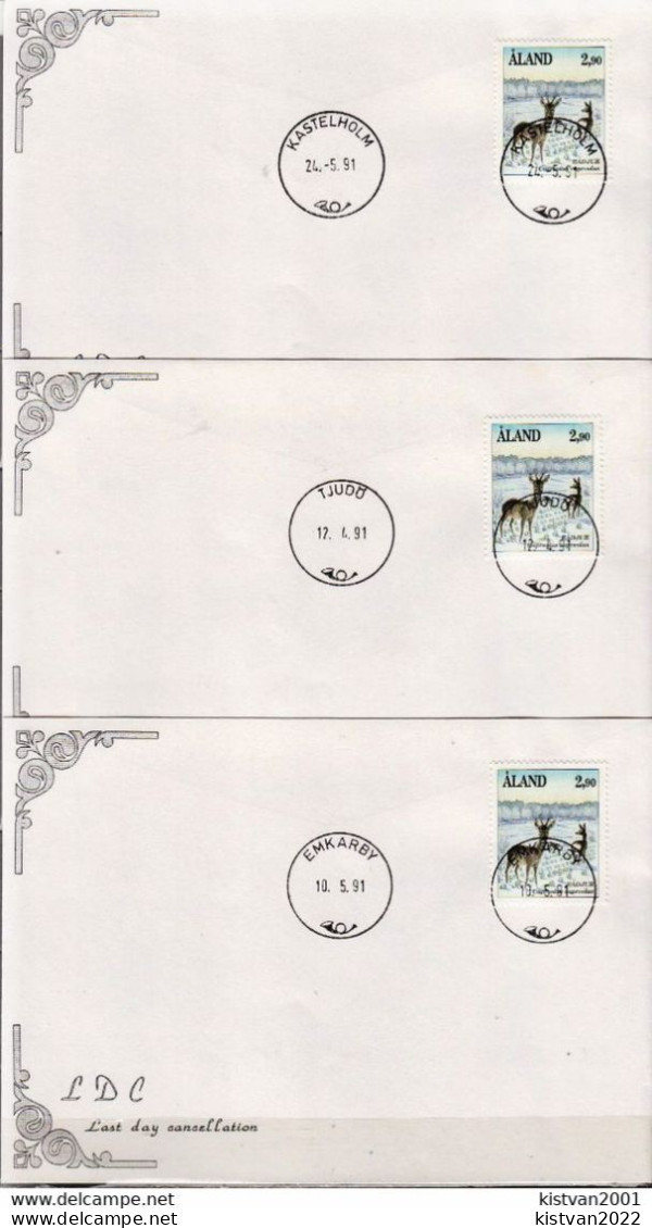 Aland 9 Covers With Different Last Day Cancellations - Aland