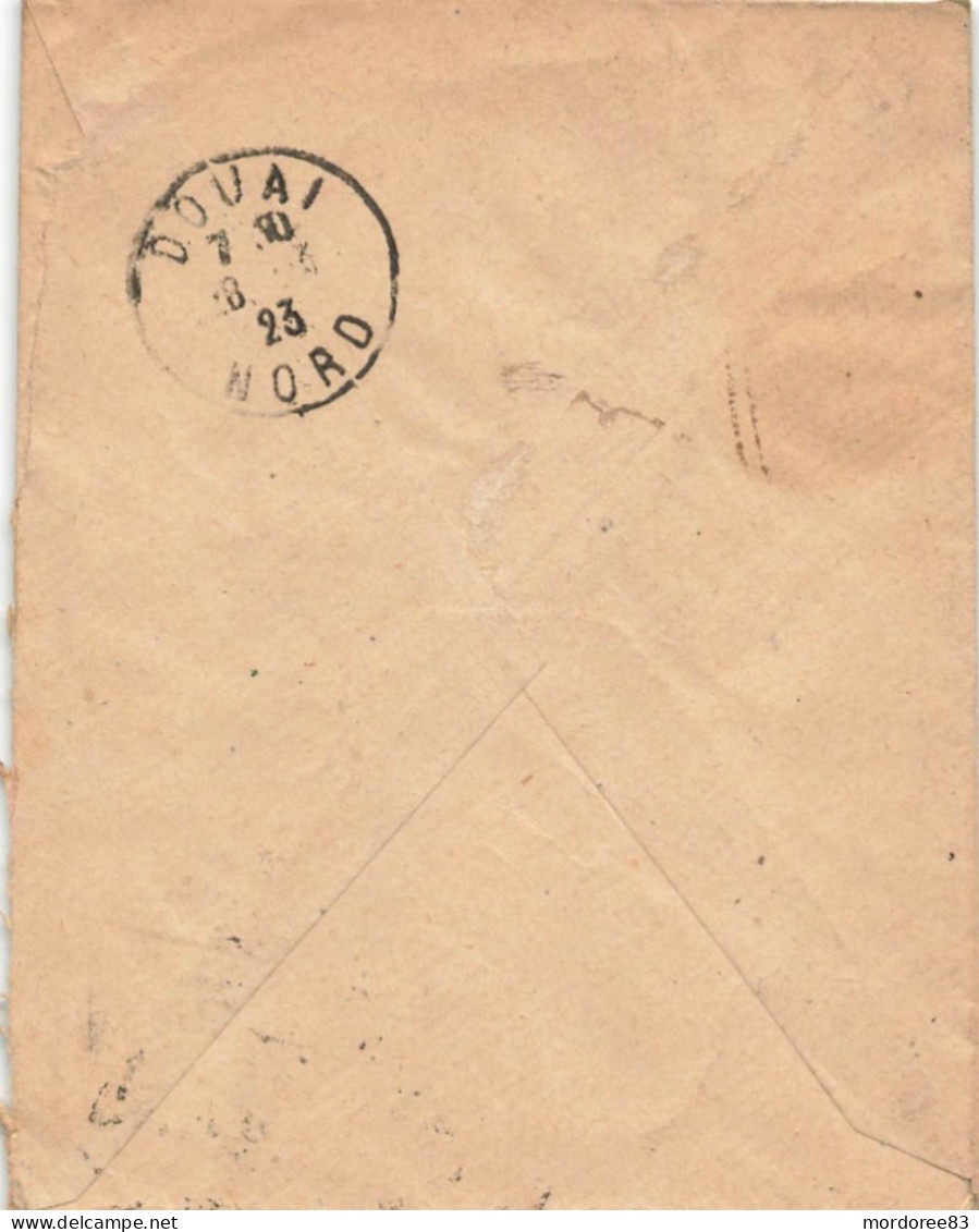 SEMEUSE10C SURCHARGE FM SUR LETTRE 43eme REGIMENT INFANTERIE ARRAS POUR DOUAI - Storia Postale