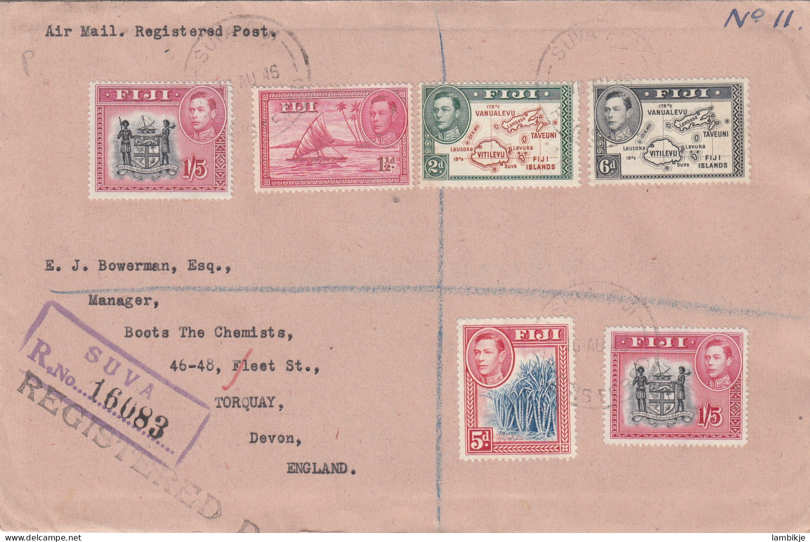 Fiji Island R Cover 1946 - Fidji (1970-...)