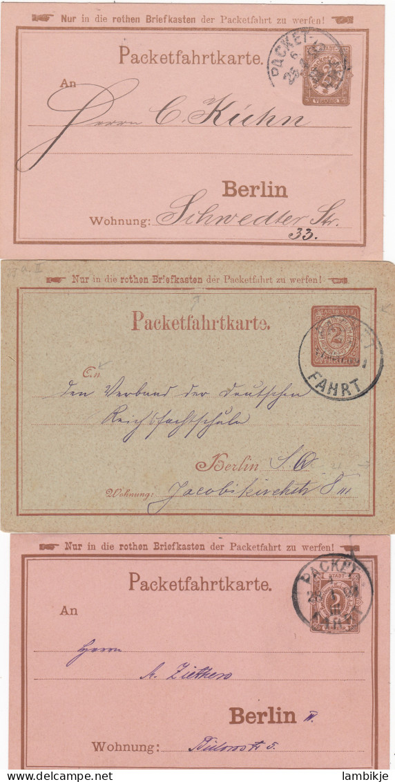 Deutsches Reich Stadtpast 3 Postkarten - Private & Local Mails