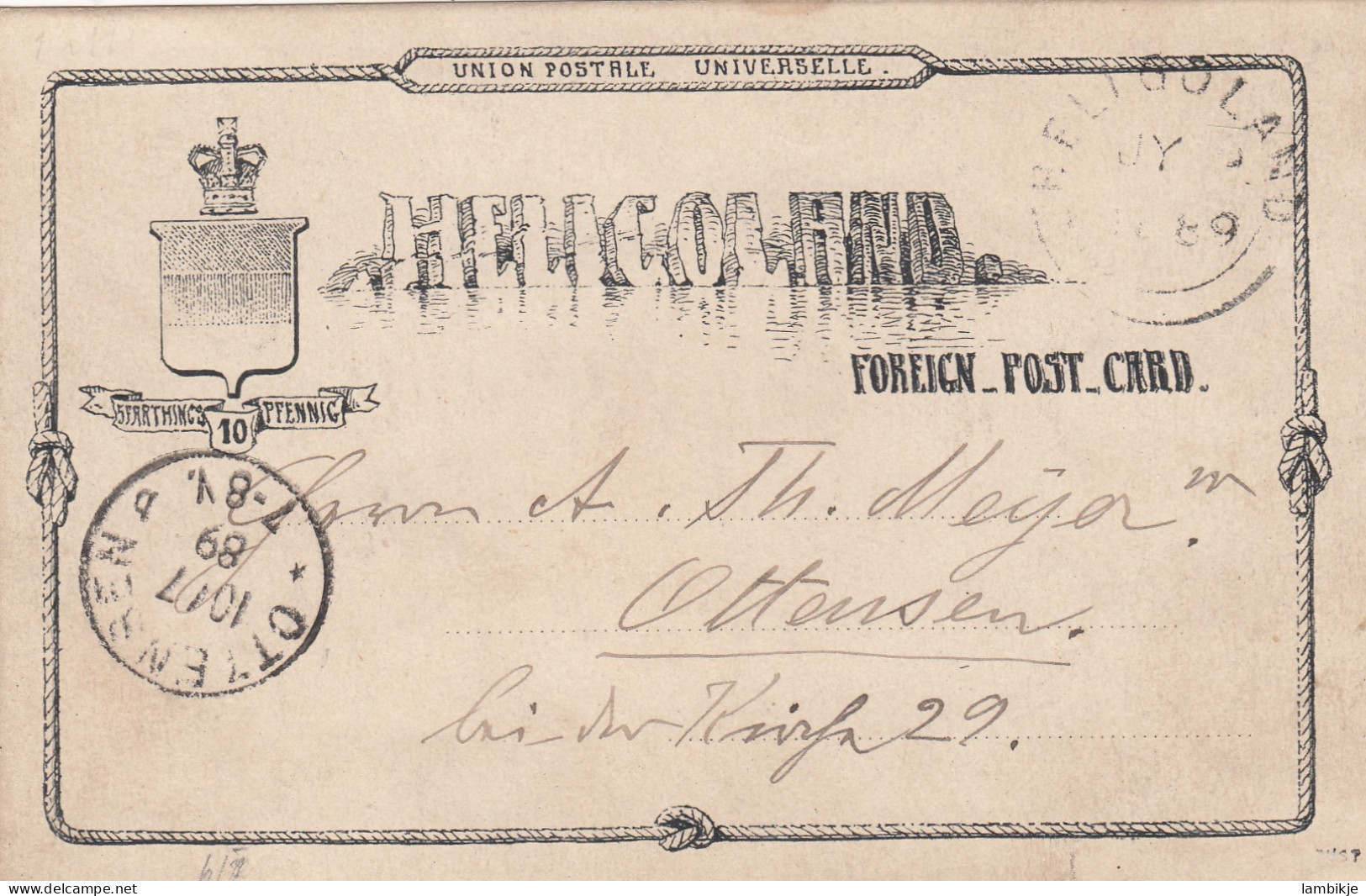 AD Heligoland Postkarte 1889 - Helgoland