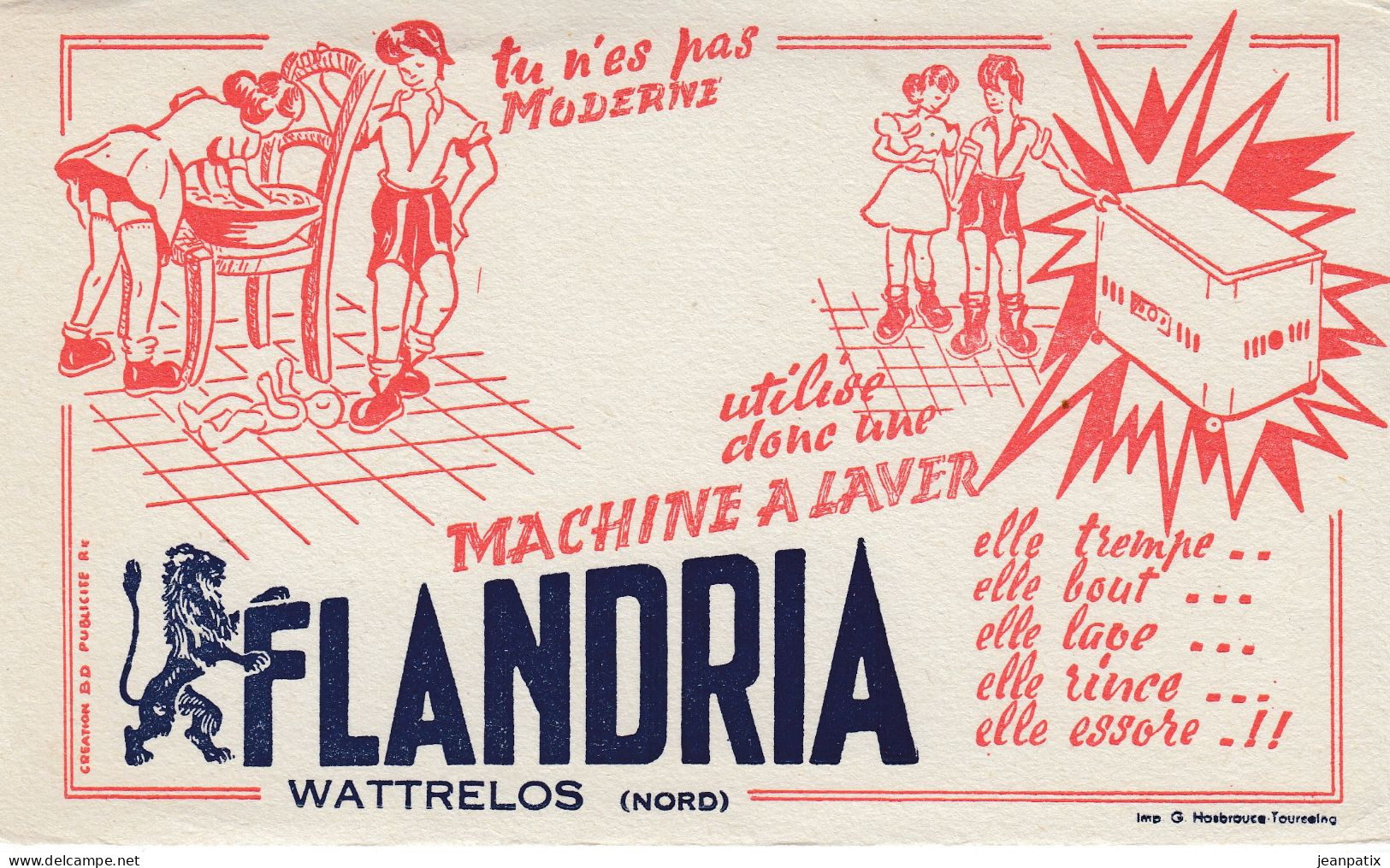 BUVARD & Blotting Paper -  Machine A Laver FLANDRIA - WATTRELOS (Nord) - Autres & Non Classés