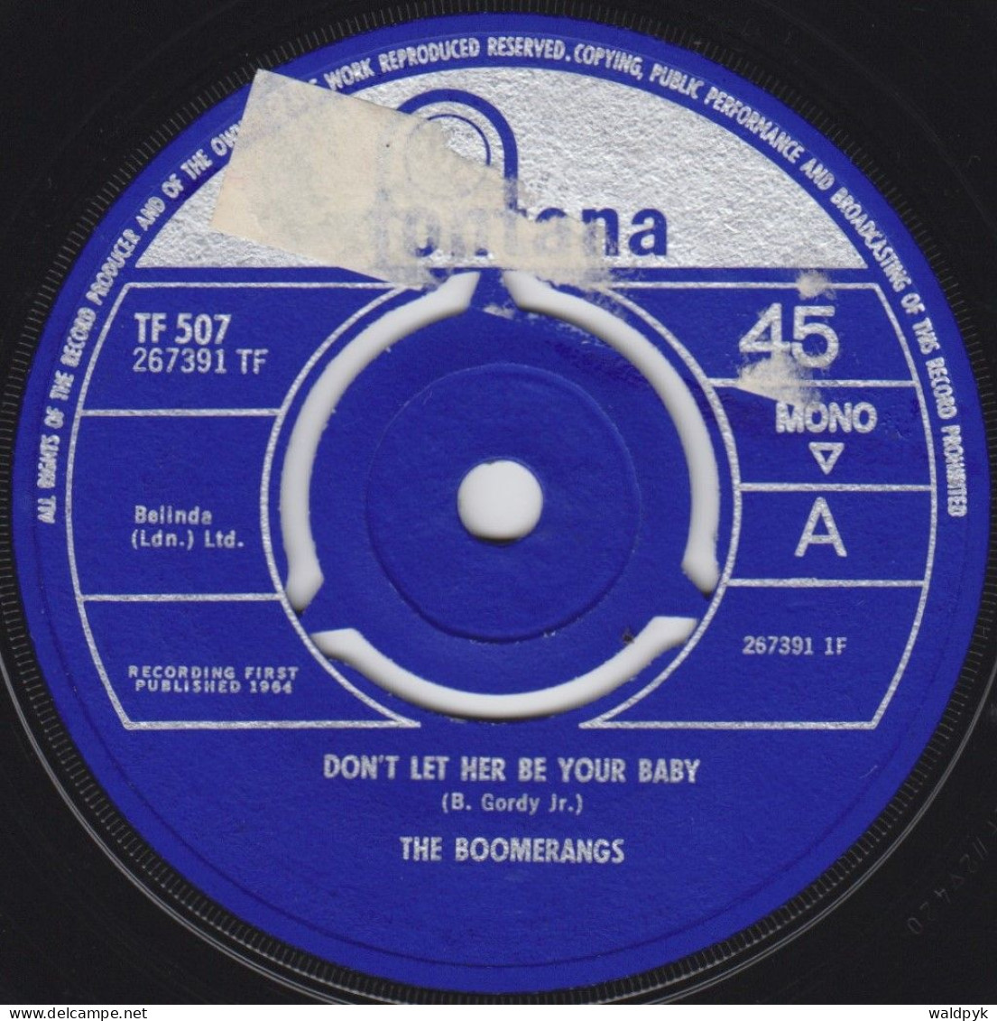 THE BOOMERANGS - Don't Let Her Be Your Baby - Otros - Canción Inglesa