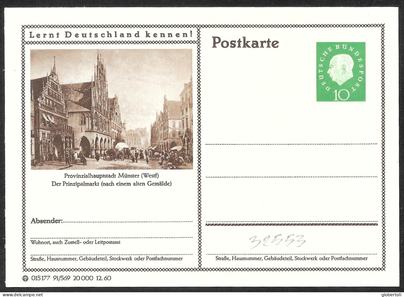 Germania/Germany/Allemagne: Intero, Stationery, Entier, Mercato Di  Münster, Münster Market, Marché De Munster - Altri & Non Classificati