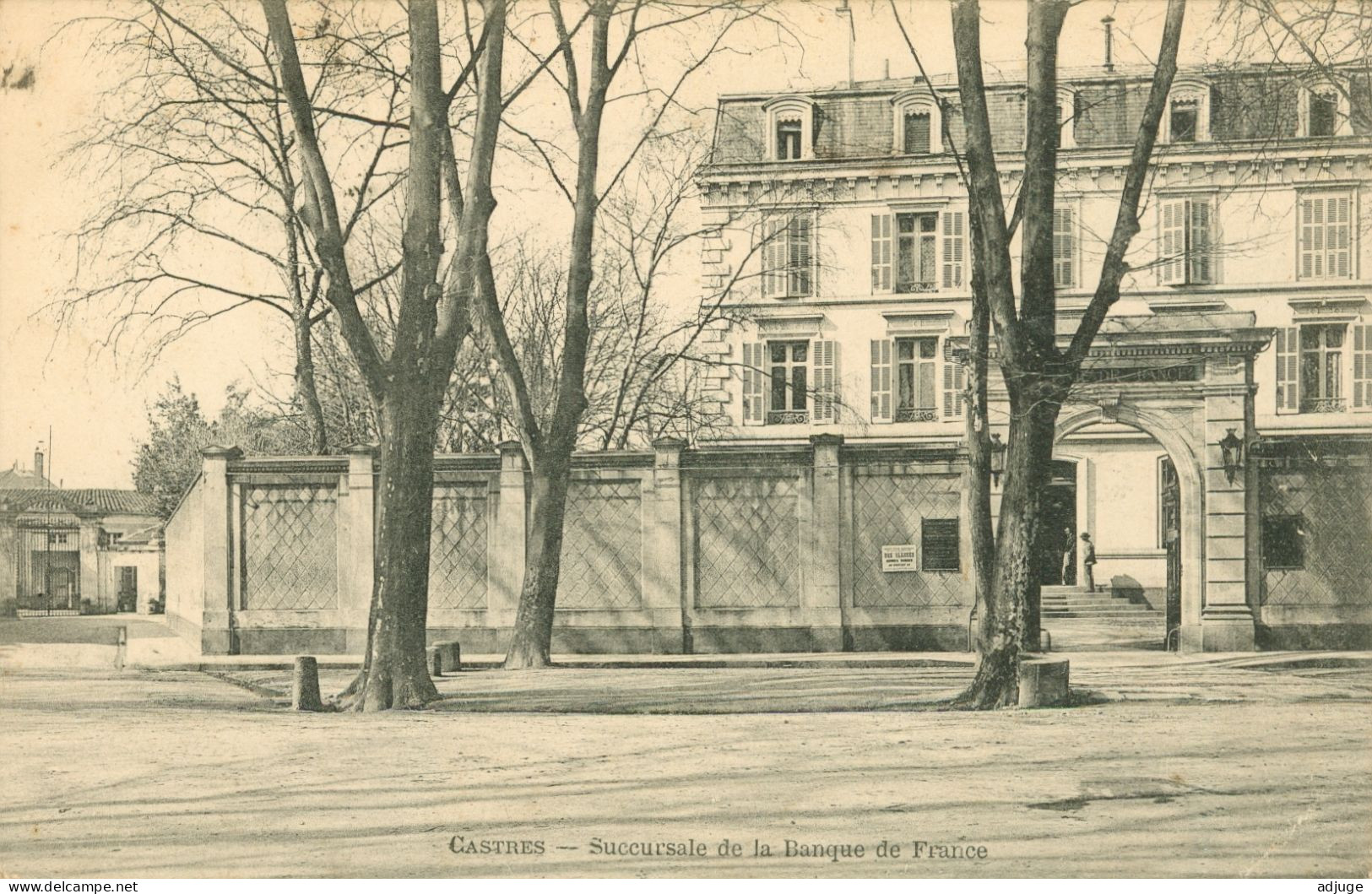 CPA-CASTRES- Succursale De La Banque De France - TàD 1905 *TBE -*2 Scans - Castres