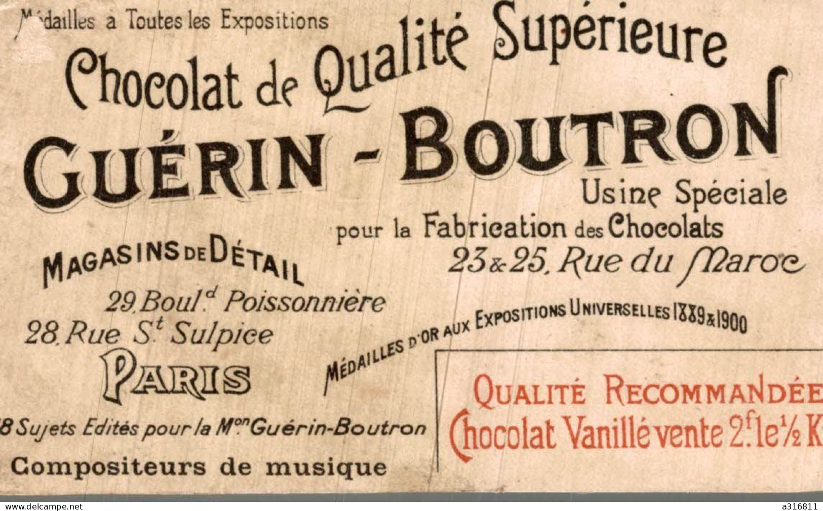 Chromo Chocolat Guerin Boutron Le Caid - Guérin-Boutron