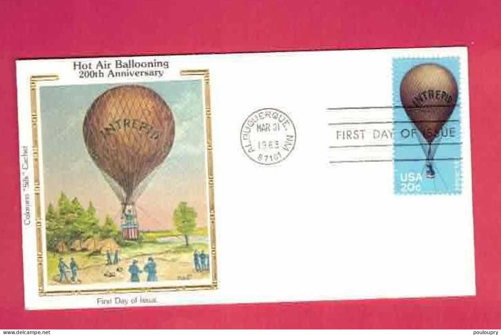 FDC Des USA EUAN De 1983 - YT N° 1464 - Ballon à Air Chaud " Intrépide "- Guerre De Sécession - Airships