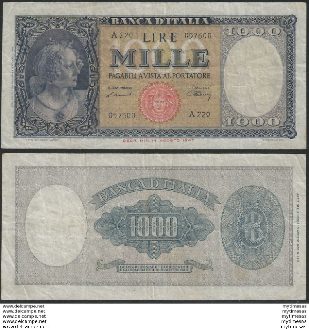 1948 Lire 1.000 Italia SPL Rif. BI 696 Alfa - Andere & Zonder Classificatie