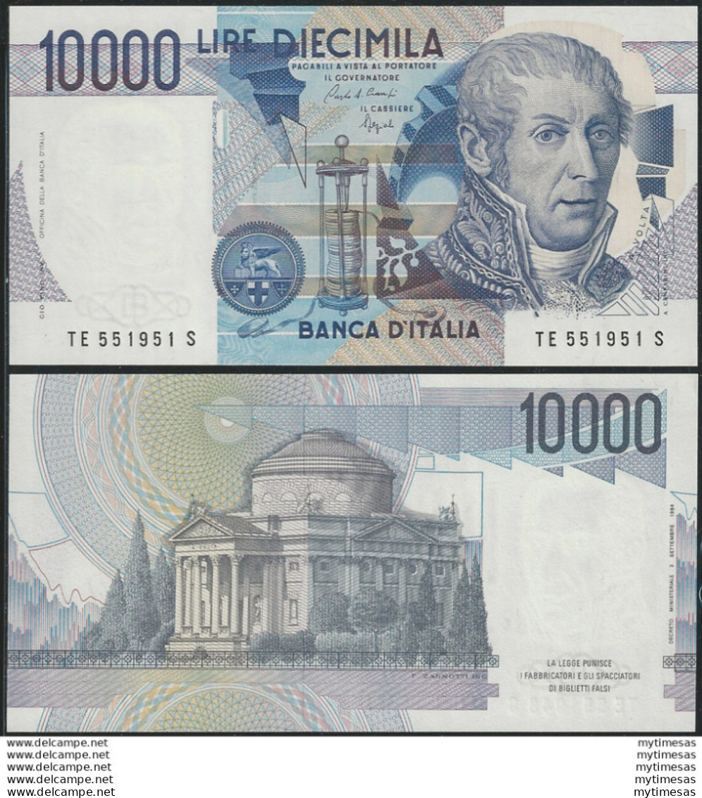 1992 Italia Lire 10.000 A. Volta Varietà FDS Rif. BI 76Ea Gigante - Otros & Sin Clasificación