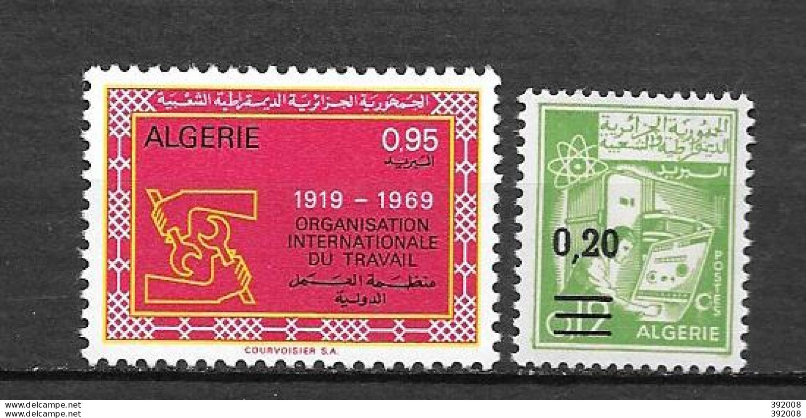 1969 - 493 à 494*MH - 150 Ans O.I.T. - Série Courante - Algerije (1962-...)