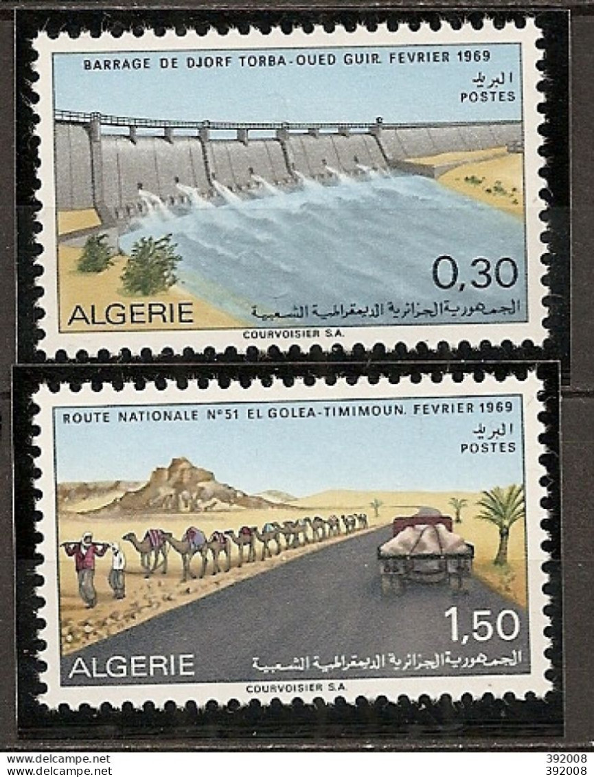 1969 - 488 à 489*MH - Aménagement Du Sahara - Algerije (1962-...)